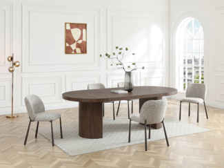 Vente-unique - Stuhl 2er-Set - Textilstoff & Metall - Beige - JIZAK