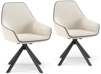 Vicco Loungesessel Beige 2er Set, Eleganza