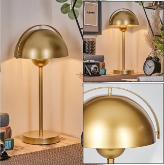 hofstein Tischleuchte Tischlampe aus Metall in Goldfarben mit Schalter am Kabel, ohne Leuchtmittel, moderne Leuchte im Retro/Vintage-Design, (20 cm), Höhe 43 cm, E14