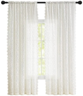 Refttenw Vorhang Spitzengardinen,Vintage-Blumenmuster lange Vorhänge