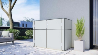 Alpholz Gartenschrank HPL Sideboard aus Holz in Graumit 6 mm Wandstärke