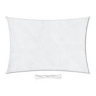 rechteckiges Sonnensegel 2x3 m mit Befestigungsringen Polyester luftdurchlässig Creme