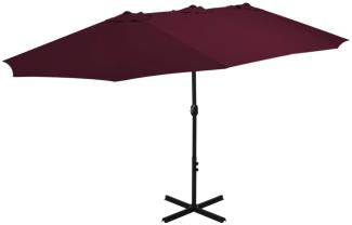 vidaXL Sonnenschirm mit Aluminium-Mast 460x270 cm Bordeauxrot 44871