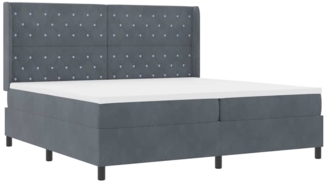 vidaXL LED Boxspringbett mit Matratze Dunkelgrau 200 x 200 cm Samt 3343833
