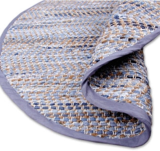 Teppich Läufer Matte Unterlage Vorleger Fußabtreter, breite Auswahl an modernen Fleckerl- und Baumwollteppichen (150cm Ø / Jeans Bone)
