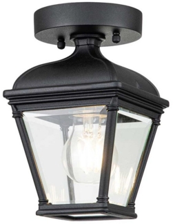 Elstead LIGHTING LED Außen-Deckenleuchte, LED wechselbar, Warmweiß, Decken-Laterne im Landhausstil mit Klarglas Lampenschirm, Höhe 22,5cm