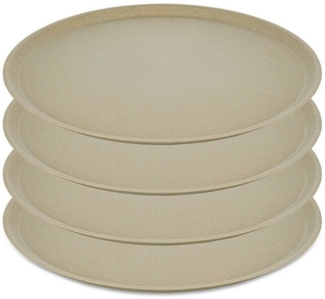 Koziol Großer Teller 4er-Set Connect Plate, Speiseteller, Kunststoff-Holz-Mix, Nature Desert Sand, 25. 5 cm, 7101700