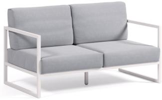 Nosh Comova 2-Sitzer-Sofa 100% outdoor blau und Aluminium weiß 150 cm