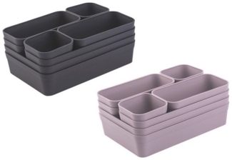 Engelland Schubladeneinsatz Schubladen-Organizer (Vorteils-Set, 16 St, individuelle Anordnung, passend für alle gängigen Schubladen), BPA-frei, spülmaschinengeeignet, gefrierschrankgeeignet