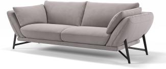 Sofanella Dreisitzer ESTELLA Stoffsofa Stoff Einzelsofa in Hellgrau M: 226 Breite x 99 Tiefe