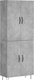 vidaXL Highboard Betongrau 69,5x34x180 cm Holzwerkstoff 3198061