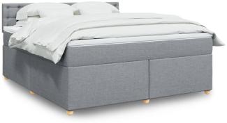 vidaXL Boxspringbett mit Matratze Hellgrau 180x200 cm Stoff 3289073