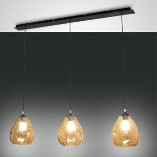 FABAS LUCE No. 3518-49-125 Pendelleuchte Gisella E27 3-flammig amber