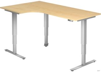 Schreibtisch 200 x 120 x 62-127cm Ahorn/silber elektrisch höhen