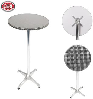 Alu Bistrotisch Balkontisch Garten Terrasse Glastisch rund klappbar ⌀ 60 cm