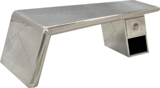 AIRMAN Couchtisch Mangoholz Mit Alu Beschlagen Silber