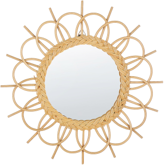 Wandspiegel TELAKIA 60 cm 60 cm Rattan Natürlich