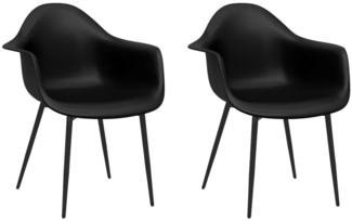 vidaXL Esszimmerstühle 2 Stk. Schwarz PP 338076