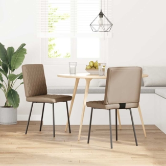 vidaXL Esszimmerstühle 2 Stk. Cappuccino-Braun Kunstleder 4101117