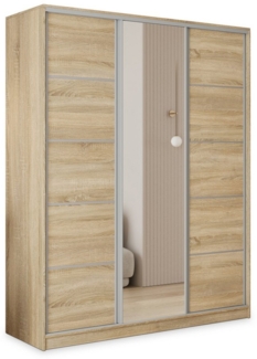 Masseno Schwebetürenschrank PINA Kleiderschrank mit Spiegel und Schubladen Schlafzimmerschrank