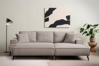 andas Sitzgruppe TVINNU, Polsterecke mit Hocker, L-Form, Sofa in Cord, (Set, 2-tlg), mit aufwendiger Kedernaht, schwarze Füße