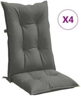vidaXL Hochlehner-Auflagen 4 Stk. Melange Dunkelgrau 120x50x7 cm Stoff 4002350