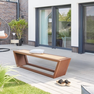 HOME DELUXE Sitzgarnitur aus Stahl KOBON Braun - Made in Germany - 1 x Bank