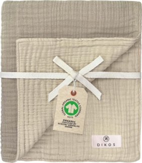 Babydecke Musselin Babydecke 6-lagig gekreppt, 100% GOTs Bio-Baumwolle, DIKOS, PREMIUM Qualität, 70x100 cm, atmungsaktiv, nachhaltig, kuschelweich