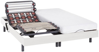 Vente-unique - Relaxbett elektrisch - Latexmatratzen - PANDORA II von YSMÉE - mit OKIN-Motor - Weiß - 2 x 80 x 200 cm