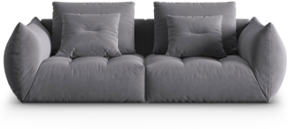 Micadoni Sofa Bloom 3-Sitzer Samt Dunkelgrau