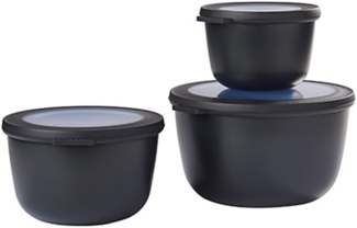 Mepal CIRQULA Multischüssel rund 3er Set (0,5l 1l 2l) Nordic Black - A