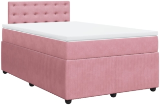 vidaXL Boxspringbett mit Matratze Rosa 120x200 cm Samt 3287727