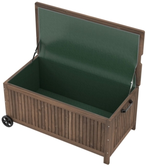 COSTWAY Gartenbox, 213 L Auflagenbox, mit Rädern, aus Tannenholz