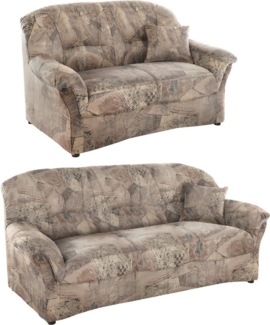 DOMO collection Polstergarnitur Bahia belastbar bis 140kg/ Sitz, mit Federkern, (Set), Microfaser MELROSE®, mocca