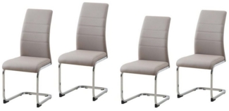 HTI-Living Freischwinger Schwingstuhl SallyC PU Cappuccino (Set, 4 St), Freischwinger Esszimmerstuhl Kunstleder