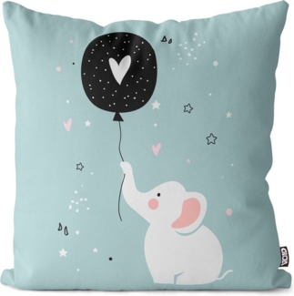 VOID Kissenbezug, (1 Stück), Elefant Herz Baby Kinder Knuddeln Babyzimmer Kinderzimmer süß Ballon