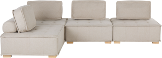 Ecksofa TIBRO Stoff Helles Beige Rechtsseitig