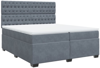 vidaXL Boxspringbett mit Matratze Dunkelgrau 200x200 cm Samt 3291009