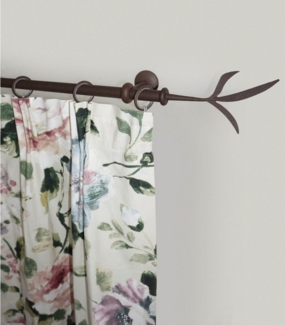 GARESA Gardinenstange ESPERANCA, Ø 16 mm, 1-läufig, Wunschmaßlänge, verschraubt, Metall, rustikale Vorhanggarnitur, verlängerbar, Endknopf Zweig, m. Ringe