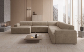 Luxusbetten24 Sofa Designer Sofa Monza Wohnlandschaft U XXL, in Samt