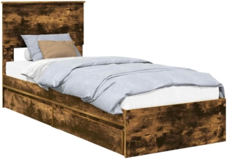 vidaXL Aufbewahrungsbett Geräucherte Eiche 75 x 190 cm Holzwerkstoff 3410851