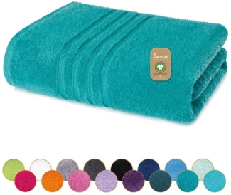 Lavea Badetuch Bali Duschtuch 100x150 cm Duschtuch 70x140 cm, Weiches Bio-Baumwollfrottee (1-St), pflegeleicht, GOTS-zertifiziert, extra saugstark mit 500g/m²