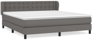 vidaXL Boxspringbett mit Matratze Grau 160x200 cm Kunstleder 3127323