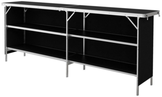 COSTWAY Campingtisch, Campingschrank faltbar, tragbar mit 2-stöckigen Regalen