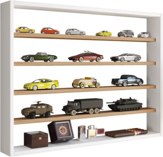 VCM Wandvitrine Osado 919886 Weiß / Honig-Eiche H. 60 x B. 80 x T. 10 cm