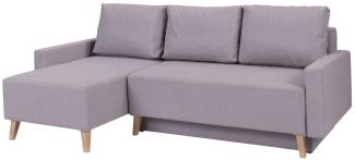Ecksofa Schlafsofa KALMAR Grau Ottomane Links