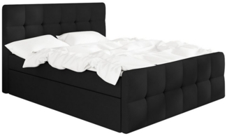 A&J MöbelLand GmbH Boxspringbett BERG mit 2 Bettkästen und Topper. (Boxspringbett mit Bettkasten und gepolstertem Kopfteil. Inclusiv Topper !, TOP ANGEBOT), Länge 216 cm Höhe 106 cm