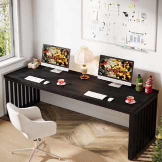 Tribesigns Schreibtisch 180 cm Computertisch Tisch Bürotisch mit Metallgestell (ohne Stuhl)