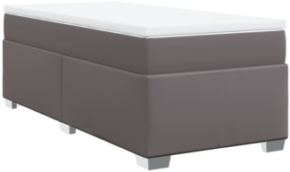 vidaXL Boxspringbett mit Matratze Grau 100x200 cm Kunstleder 3285199