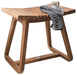 Destiny Badhocker SPA & LIVING, geschwungene Riffeloptik 48x35,5x44cm, Teak